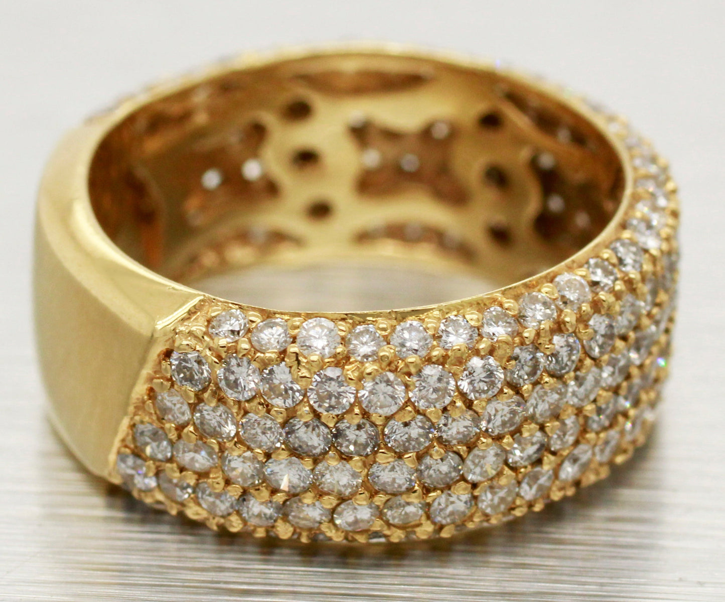 Sonia Bitton 2.00ctw Half Pave Diamond Band Ring | 18k Yellow Gold