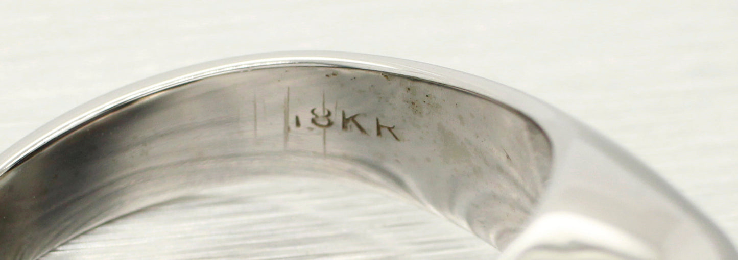 Men's Modern 7ct Blue Star Sapphire Band Ring  - 18k White Gold | Size 10.5