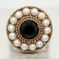 Tiffany & Co. Onyx & Pearl Halo Cocktail Ring - Ziegfield 925 Sterling Siver