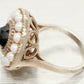 Tiffany & Co. Onyx & Pearl Halo Cocktail Ring - Ziegfield 925 Sterling Siver