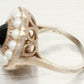 Tiffany & Co. Onyx & Pearl Halo Cocktail Ring - Ziegfield 925 Sterling Siver