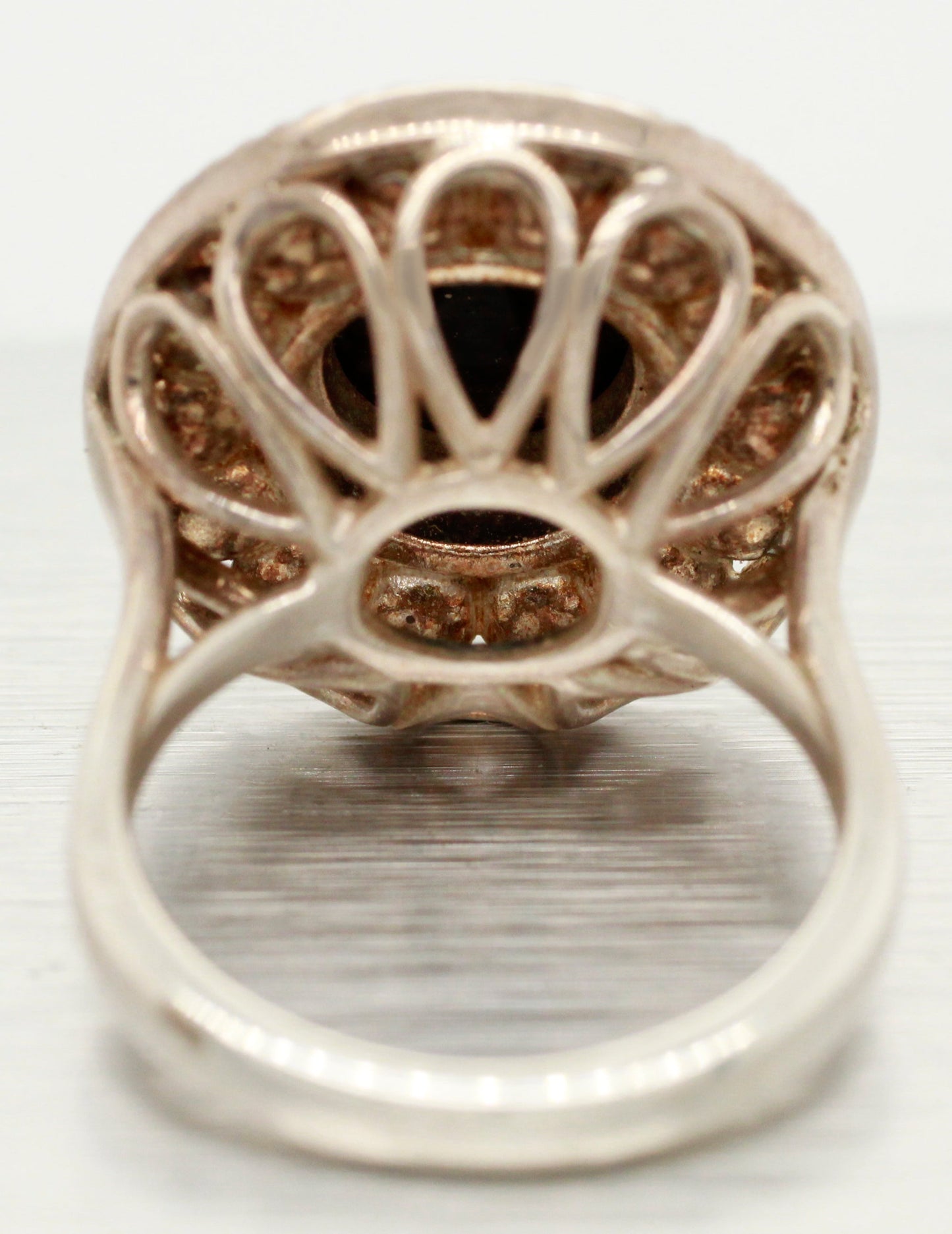 Tiffany & Co. Onyx & Pearl Halo Cocktail Ring - Ziegfield 925 Sterling Siver