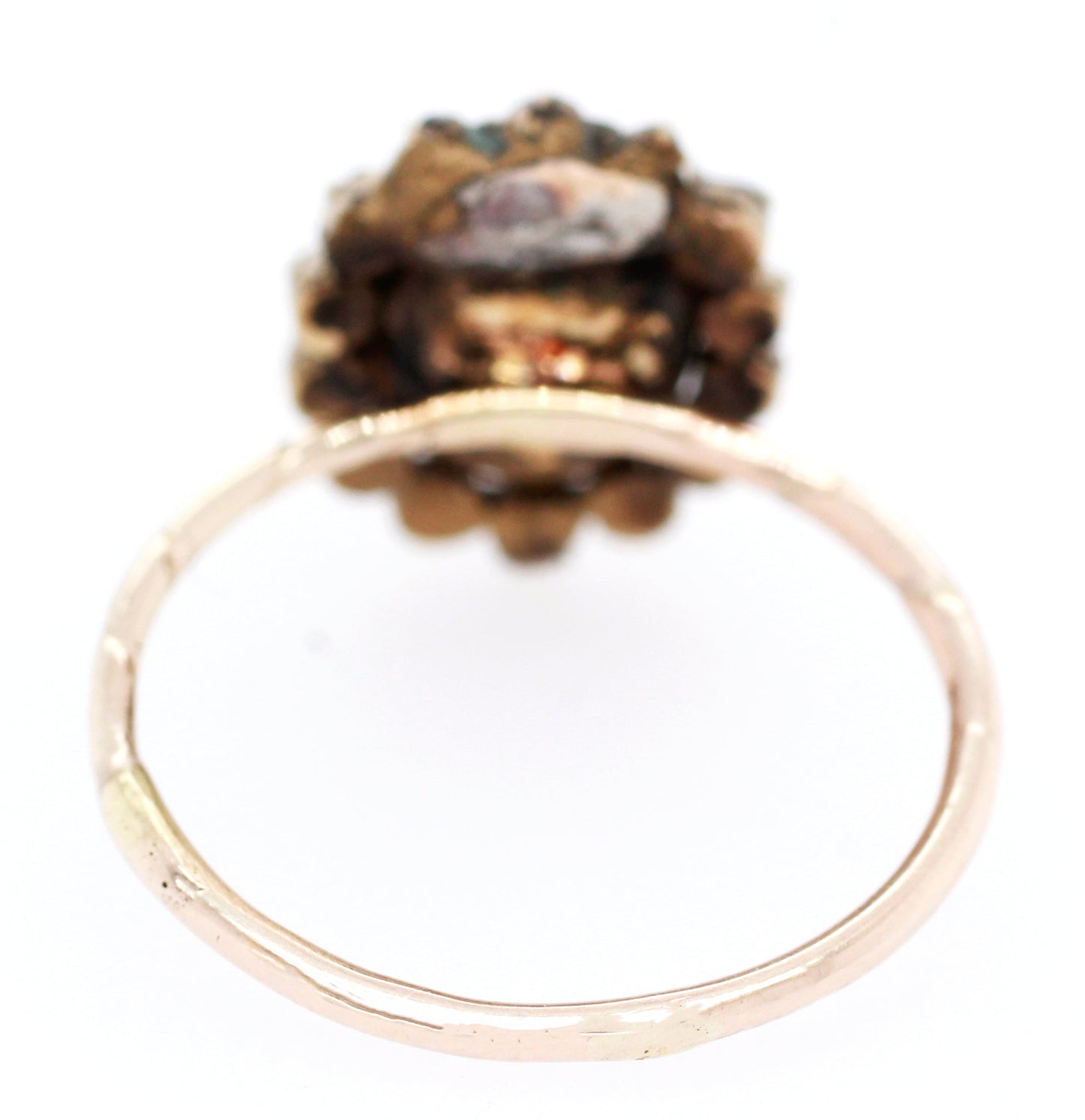 Antique Art Nouveau 0.75ct Precious Opal & Diamond Pin Conversion Ring 14k Yellow Gold