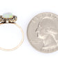Antique Art Nouveau 0.75ct Precious Opal & Diamond Pin Conversion Ring 14k Yellow Gold