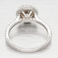 GIA 1.81ct Gray Diamond CVD Lab-Created Halo Engagement Ring - 14k White Gold
