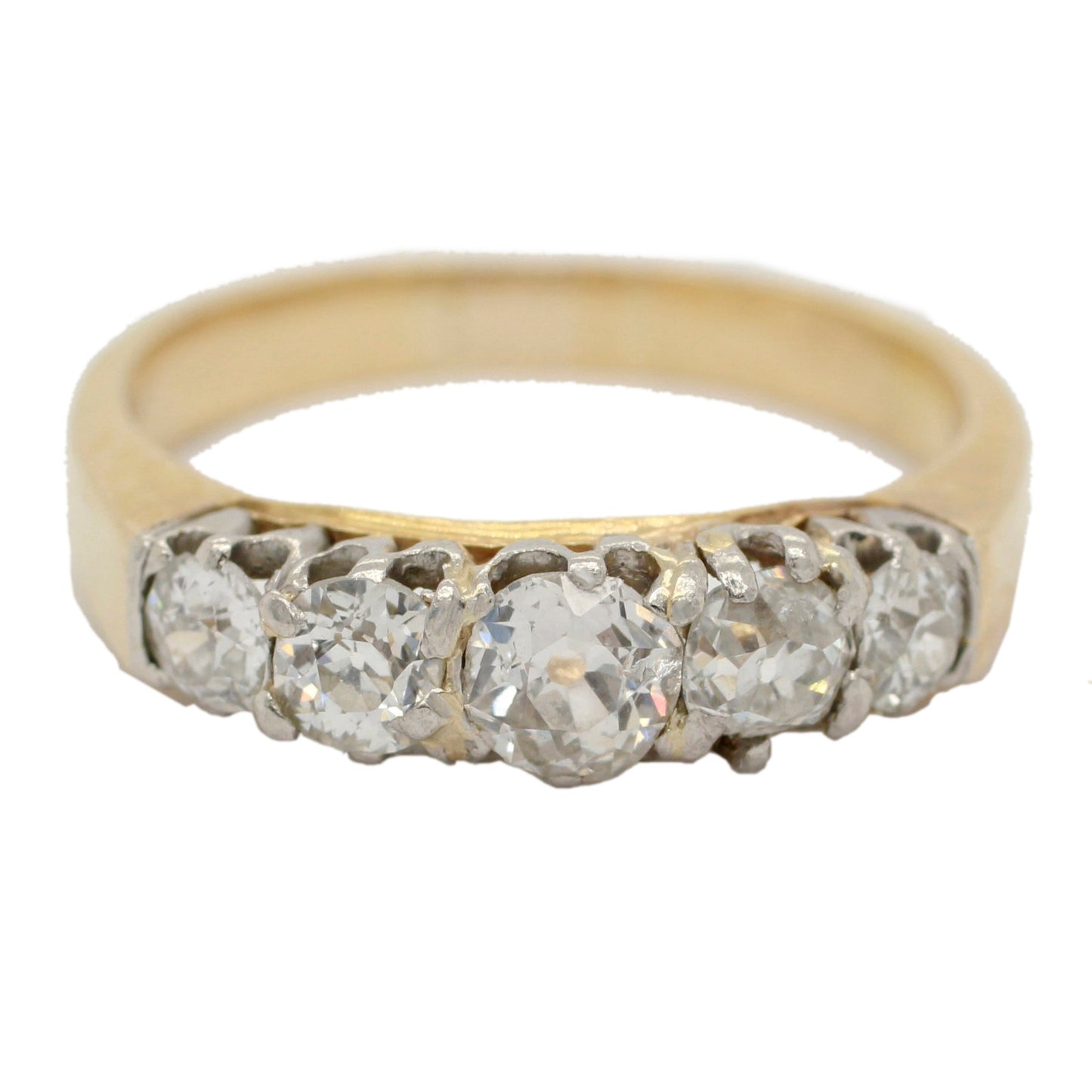 Antique Art Deco 0.60ctw Single Row Diamond Band Ring - 14k Yellow Gold