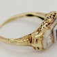 Antique Art Deco 0.30ctw Sapphire & Diamond Filigree Band Ring - 14k Yellow Gold