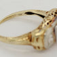 Antique Art Deco 0.30ctw Sapphire & Diamond Filigree Band Ring - 14k Yellow Gold