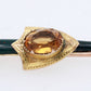 Antique Victorian Scottish Citrine Bloodstone & Agate Sword & Shield Gold Brooch