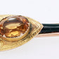 Antique Victorian Scottish Citrine Bloodstone & Agate Sword & Shield Gold Brooch