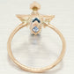 Antique Art Deco Blue Topaz & Diamond Masonic Ring - 18k Yellow Gold