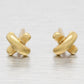 Tiffany & Co. 18k Cross Stitch Stud Earrings - Small 750 Yellow Gold 'X'