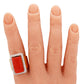 Gio Caroli Vintage Red Coral & 2.00ctw Diamond Cocktail Ring - 18k Yellow Gold