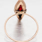 Antique Art Nouveau Garnet & Pearl Marquise Cocktail Ring - 14k Rose Gold