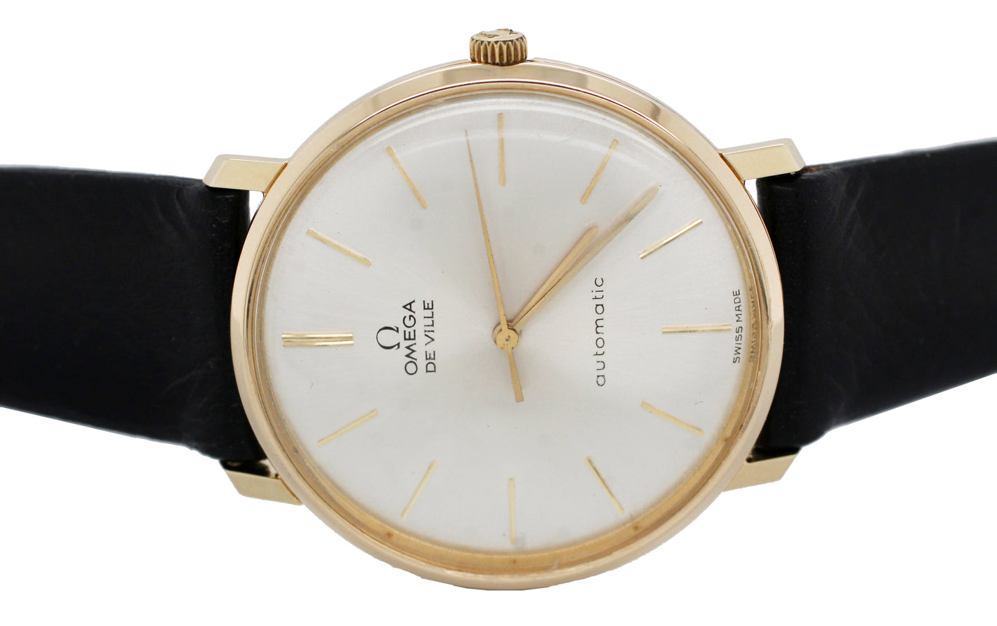 Omega De Ville 14k Yellow Gold Silver Dial Automatic 32mm Watch w/ Box & OG Band