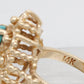 Vintage Marquise Cabochon Turquoise Cocktail Ring - 14k Yellow Gold - Size 5.75