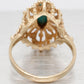 Vintage Marquise Cabochon Turquoise Cocktail Ring - 14k Yellow Gold - Size 5.75