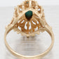 Vintage Marquise Cabochon Turquoise Cocktail Ring - 14k Yellow Gold - Size 5.75