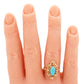 Vintage Marquise Cabochon Turquoise Cocktail Ring - 14k Yellow Gold - Size 5.75