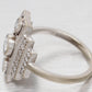 Antique Art Deco 1.40ctw Diamond Rectangular Cocktail Ring - 18k White Gold