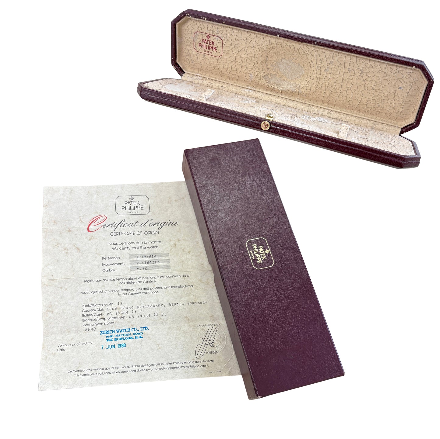 PAPERS Patek Philippe Calatrava 3919/010 White Roman 18K Gold 33mm Watch BOX