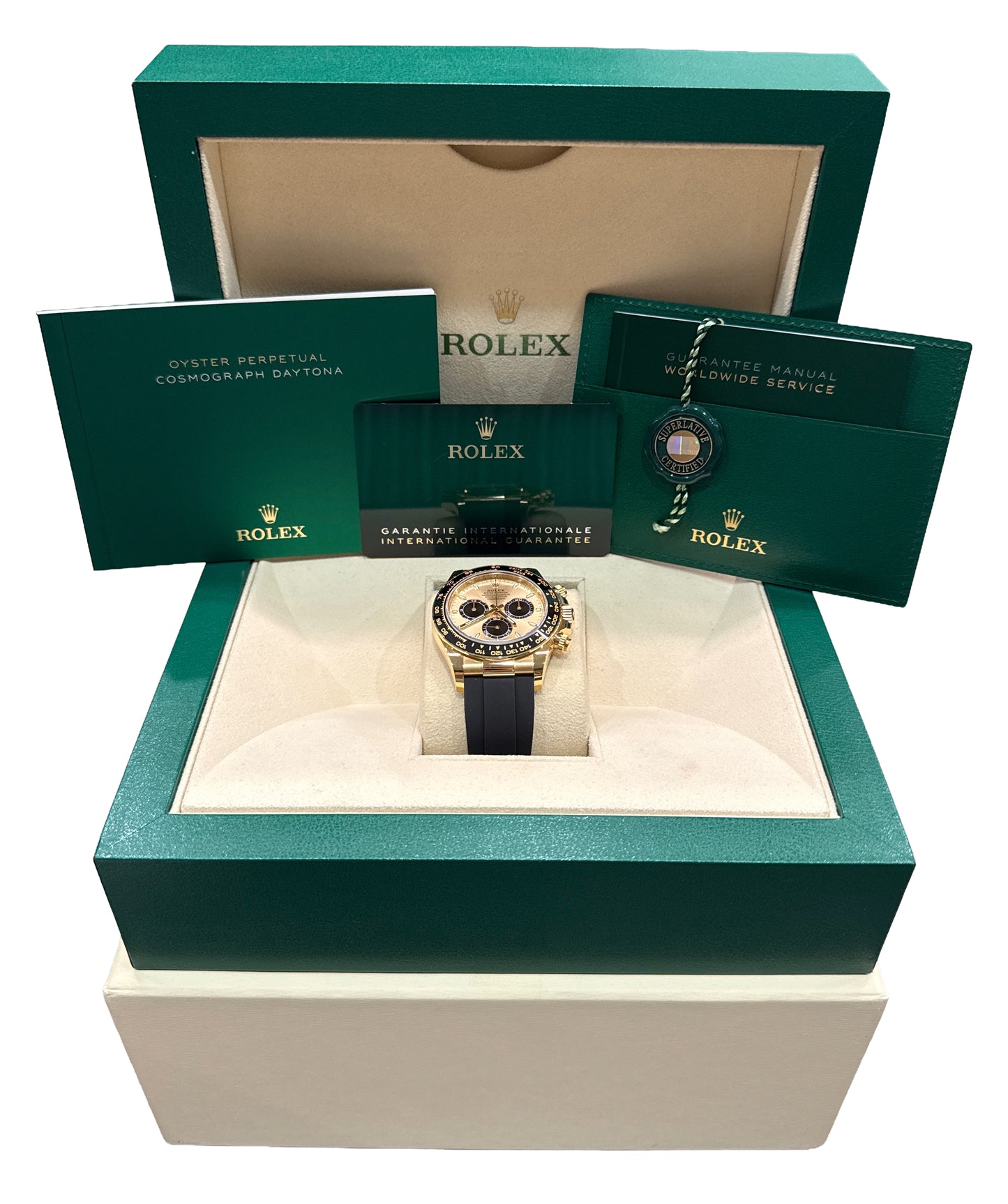 NOS 2024 PAPERS Rolex Daytona Oysterflex PIKACHU Champagne 18K 126518 LN BOX