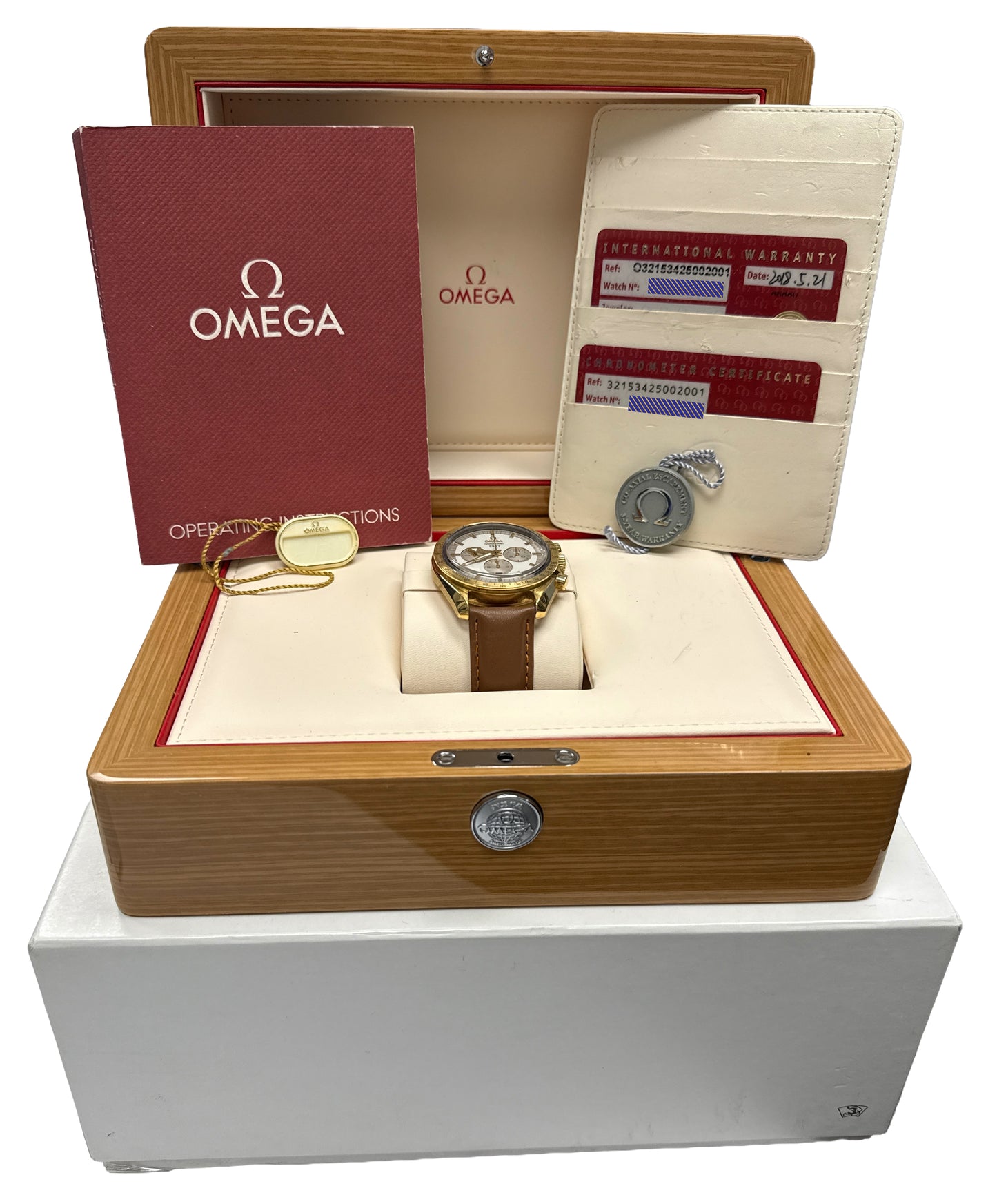 PAPERS Omega Speedmaster Broad Arrow 42mm 18K Gold 321.53.42.50.02.001 BOX