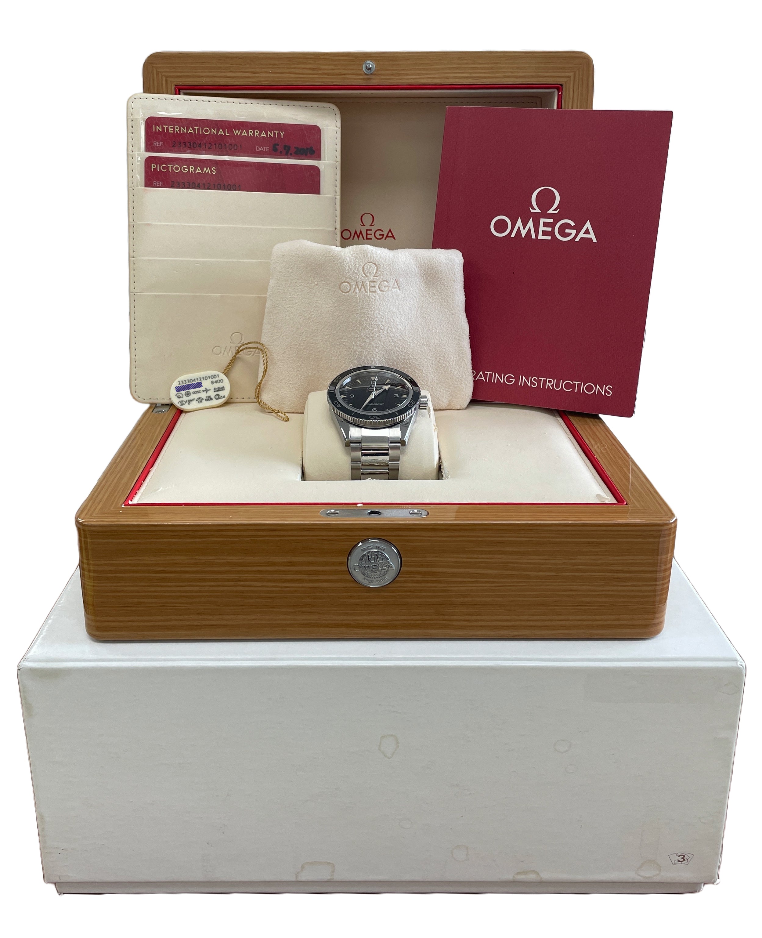 PAPERS Omega Seamaster 300 Co Axial 41mm Steel Black 233.30.41.21.01.0 CollectorsWatches