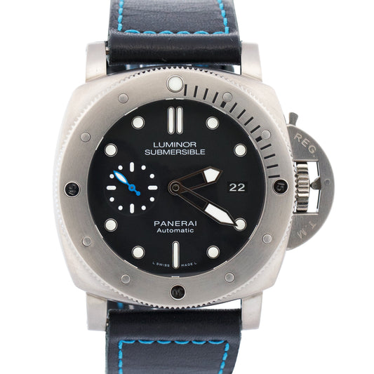 2018 PAPERS Panerai Luminor Submersible 1950 Titanium Rubber 47mm PAM01305 BOX