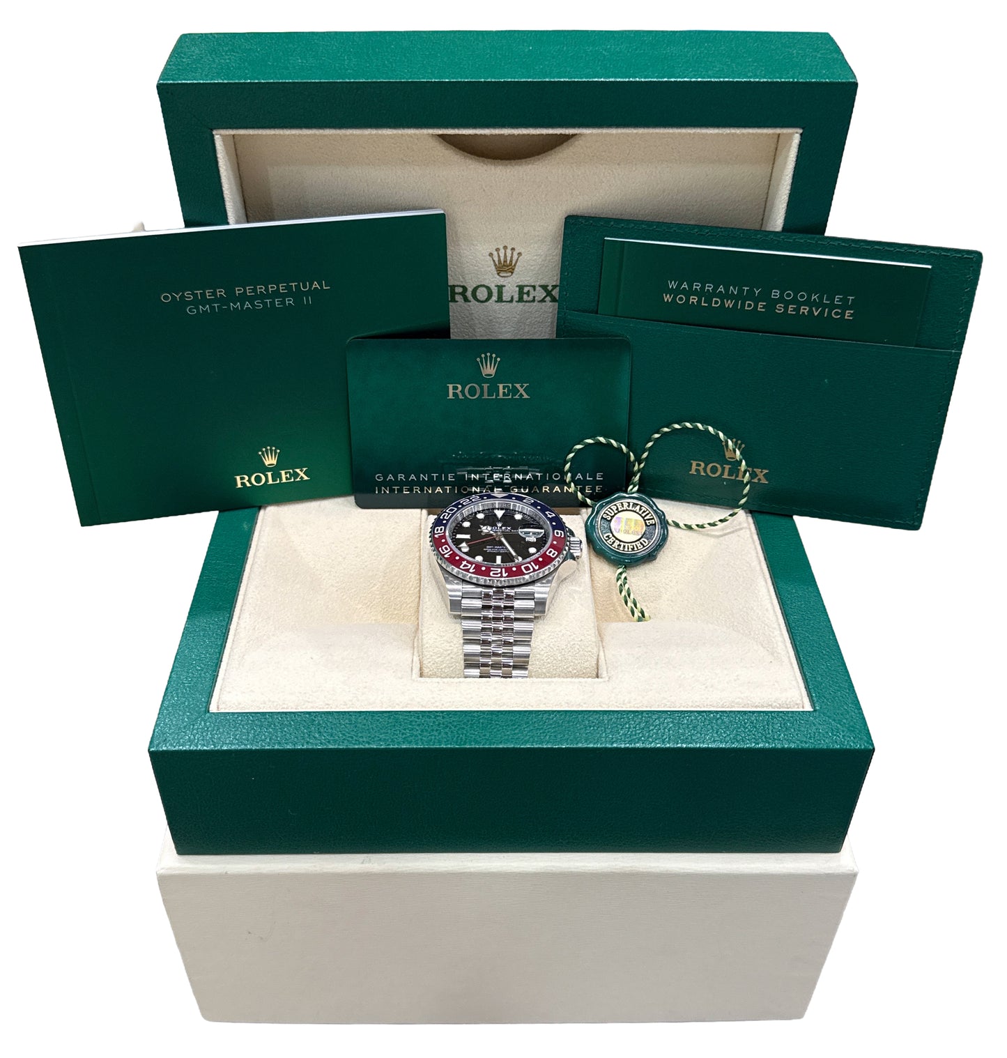 2020 PAPERS Rolex GMT-Master II PEPSI Red Blue 40mm JUBILEE 126710 BLRO BOX