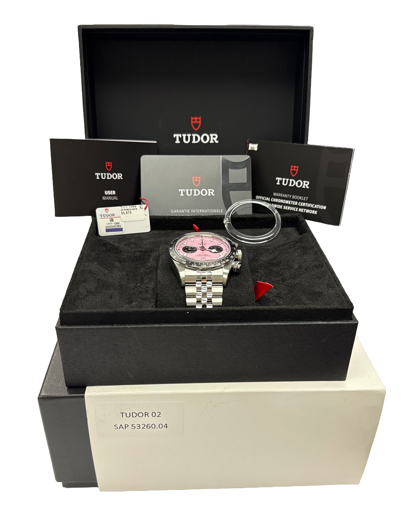 2025 PAPERS Tudor Black Bay Chrono 41mm PINK Stainless Steel JUBILEE 79360 N BOX