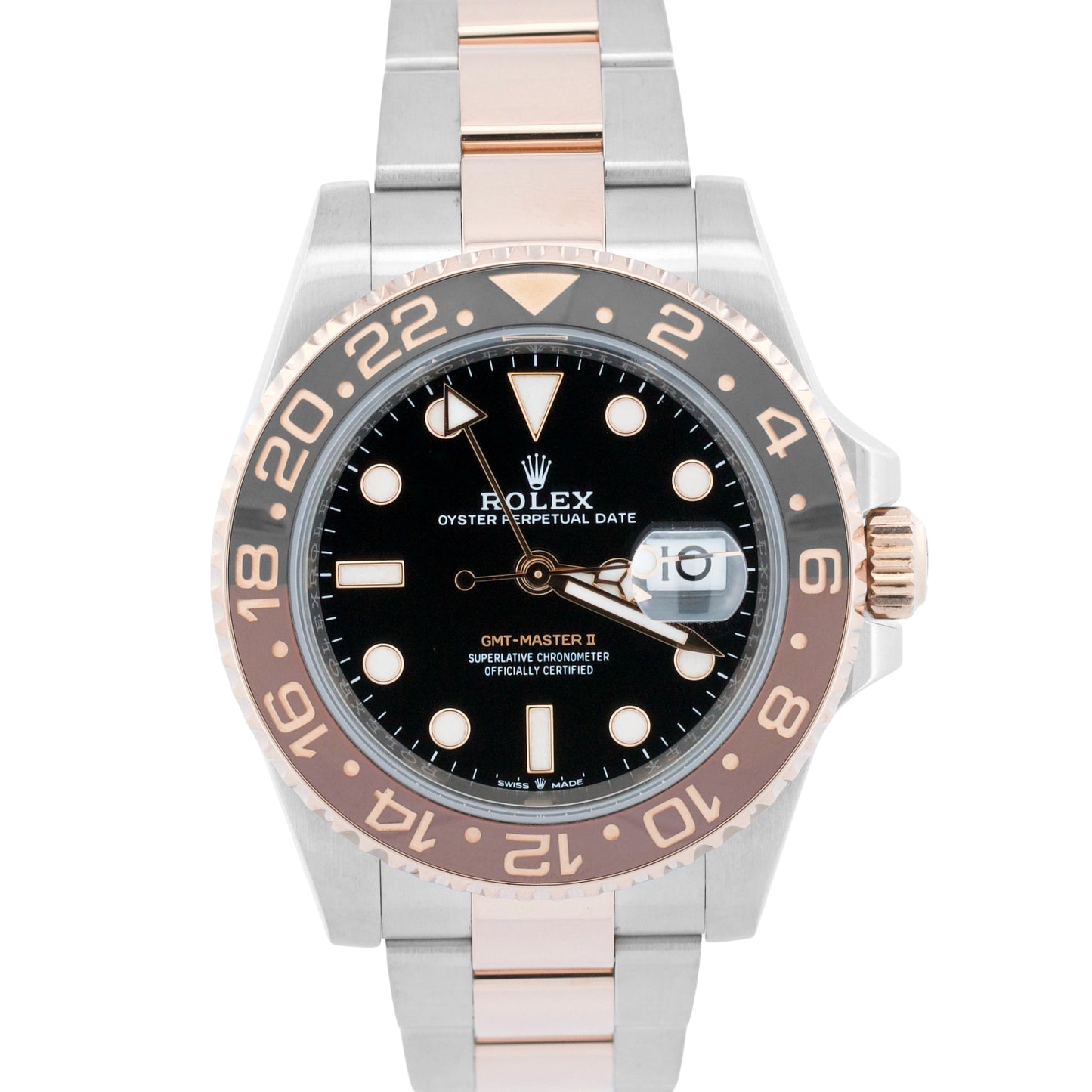 Rolex GMT-Master II ROOT BEER Brown Black 18K Rose Gold 40mm 126711 CHNR Watch