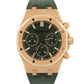 Audemars Piguet Royal Oak Chrono Green 18K Rose Gold 41mm Watch 26240OR B+P