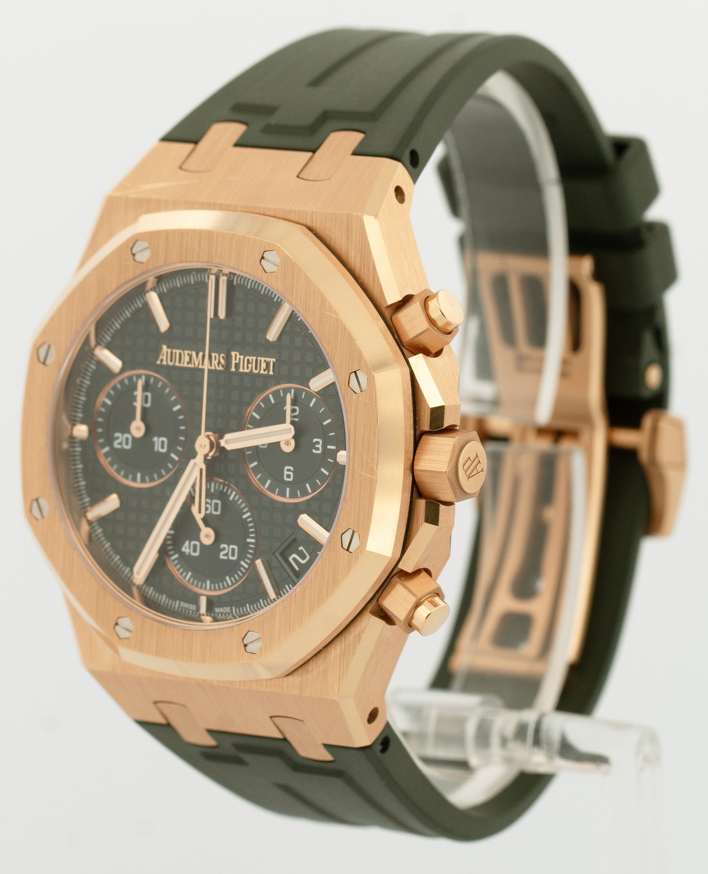Audemars Piguet Royal Oak Chrono Green 18K Rose Gold 41mm Watch 26240OR B+P