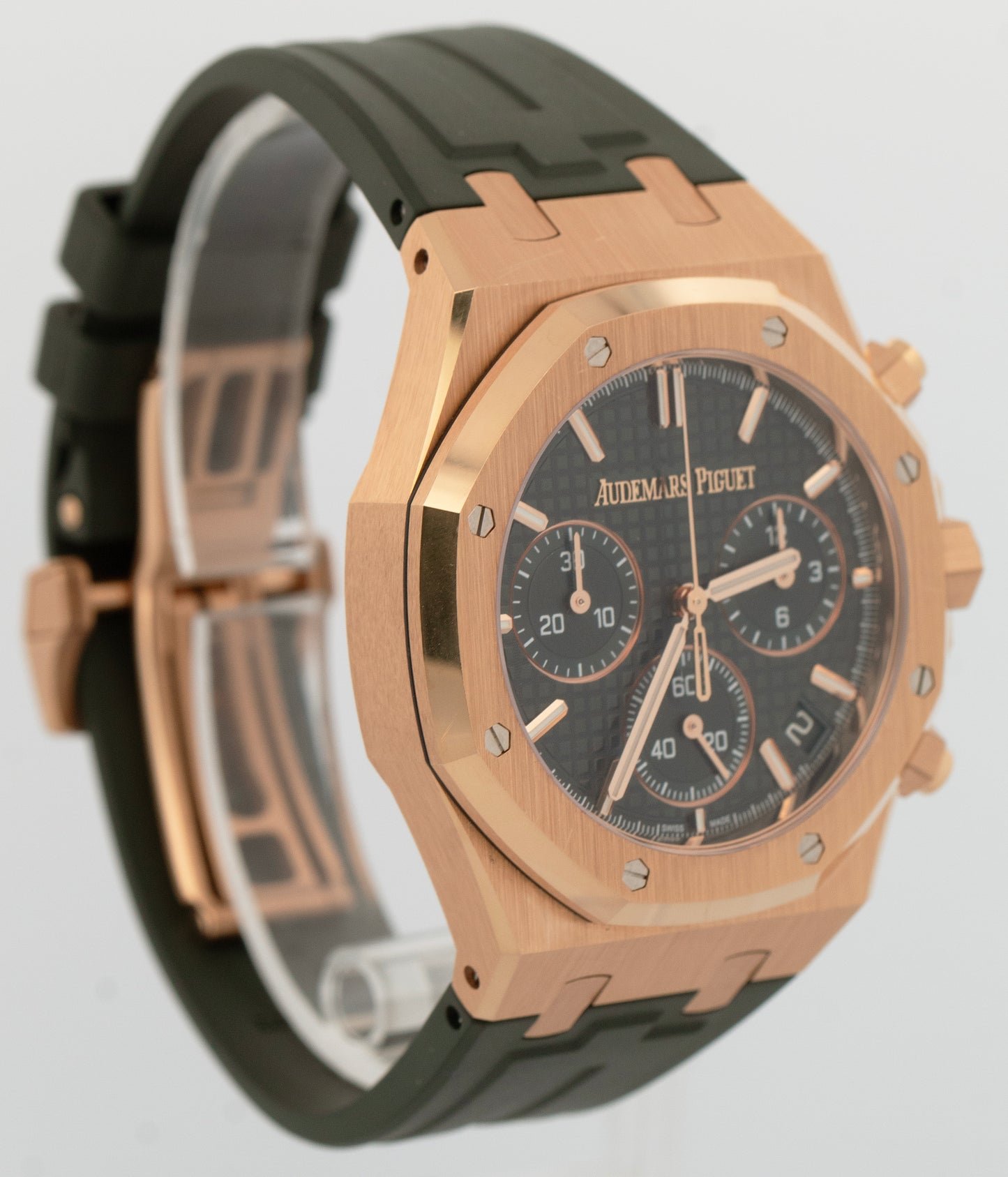 Audemars Piguet Royal Oak Chrono Green 18K Rose Gold 41mm Watch 26240OR B+P