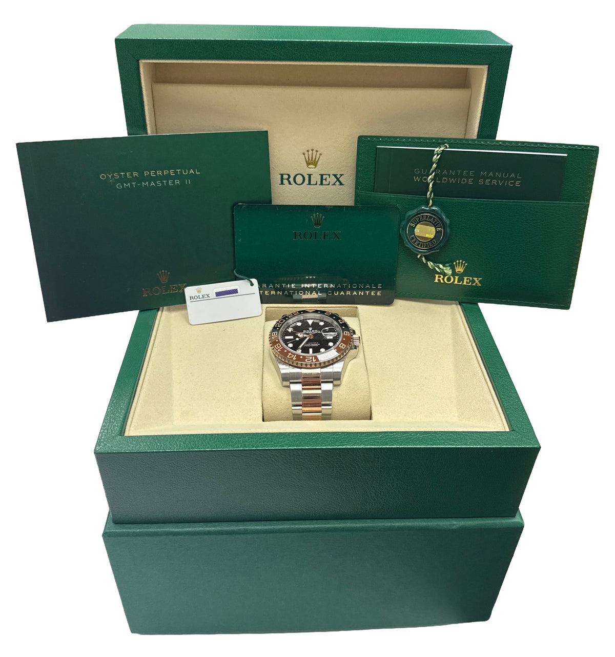 2025 Rolex GMT-Master II 126711 CHNR Root Beer Brown 18K Gold 40mm Box Papers