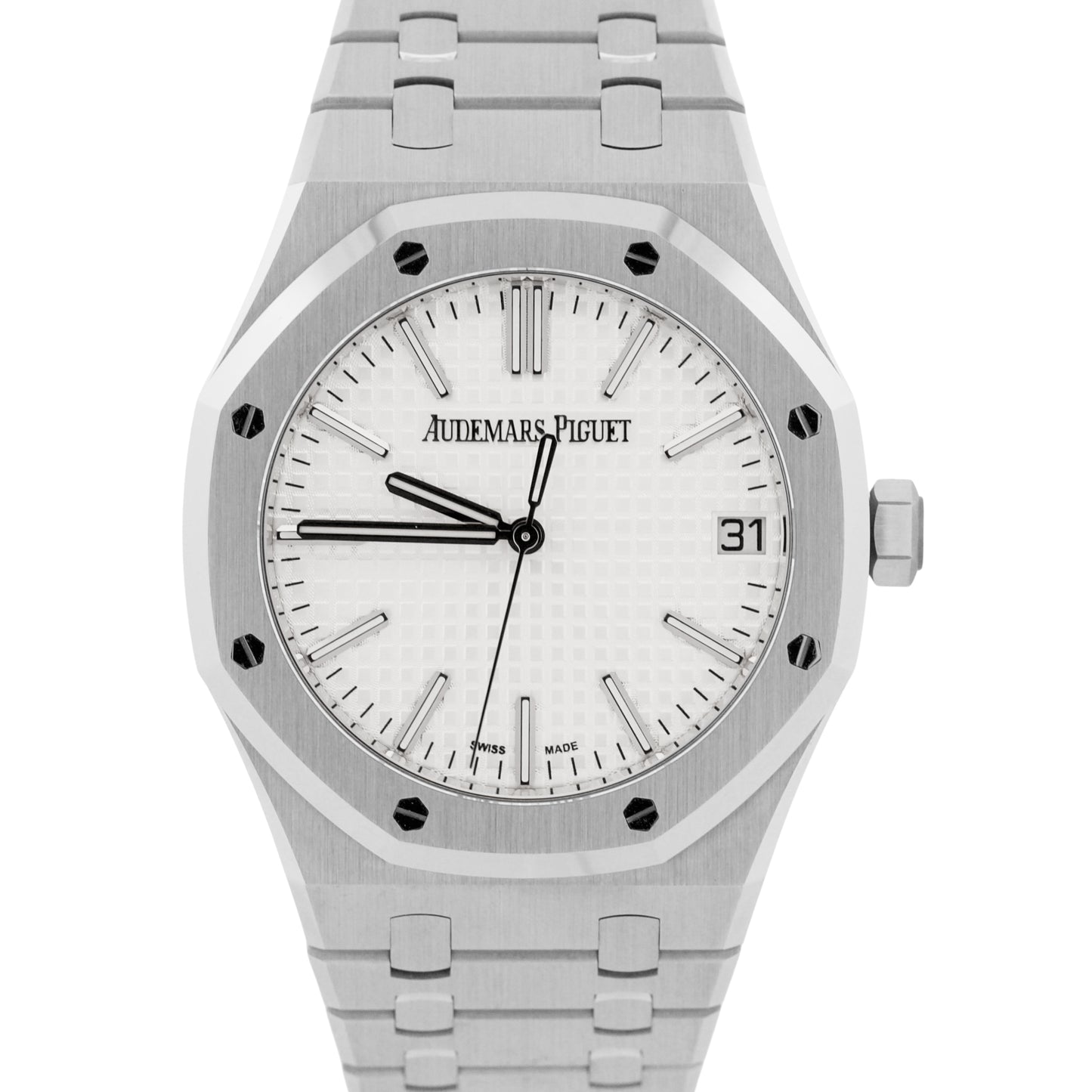 2024 PAPERS Audemars Piguet Royal Oak WHITE 41mm Steel 15510ST.OO.1320ST.03 BOX