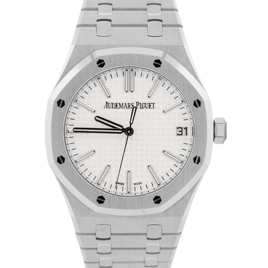 2024 PAPERS Audemars Piguet Royal Oak WHITE 41mm Steel 15510ST.OO.1320ST.03 BOX