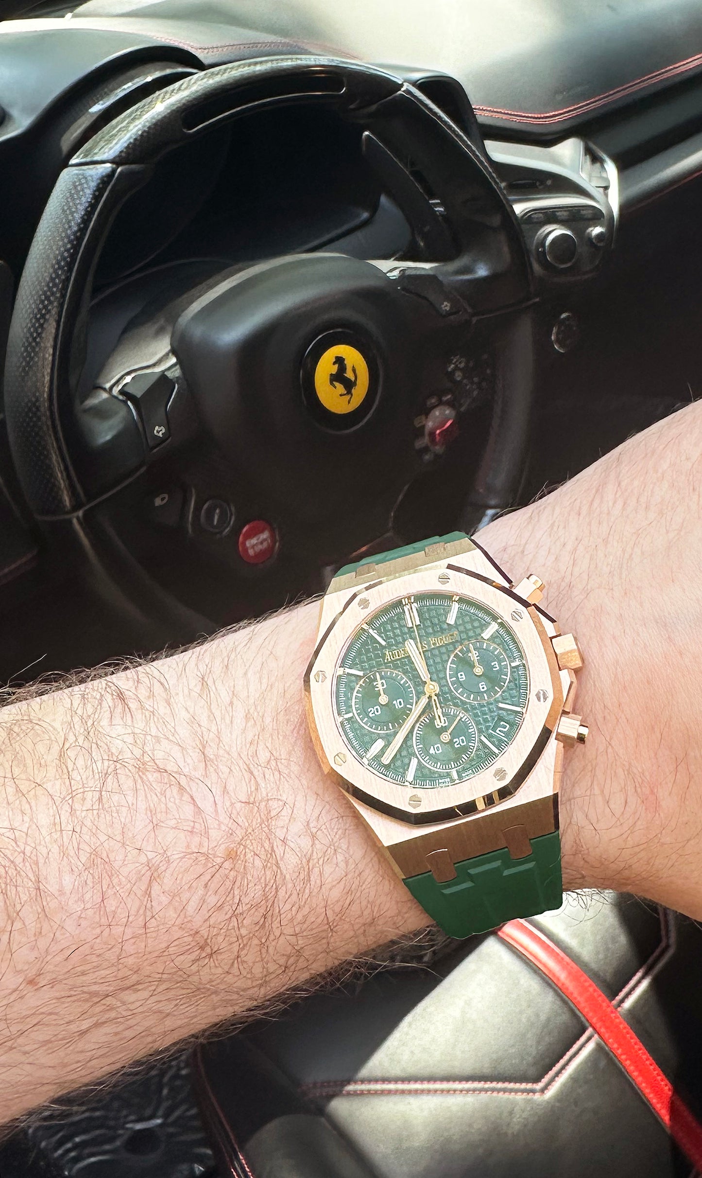 Audemars Piguet Royal Oak Chrono Green 18K Rose Gold 41mm Watch 26240OR B+P