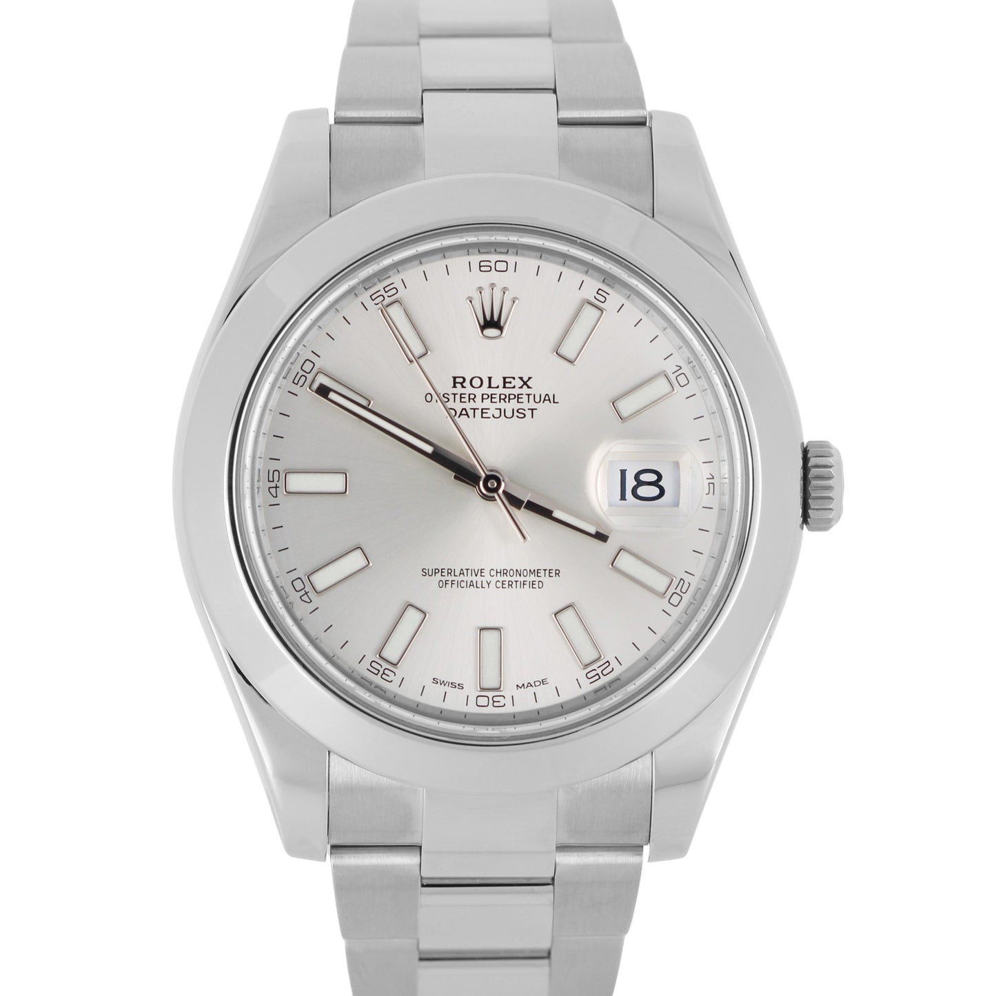 Rolex DateJust II SILVER Stainless Steel 41mm OYSTER Automatic 116300 Watch