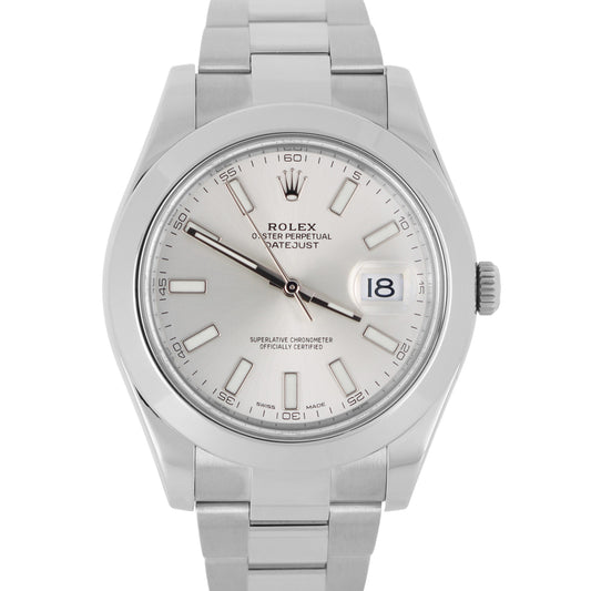 Rolex DateJust II SILVER Stainless Steel 41mm OYSTER Automatic 116300 Watch