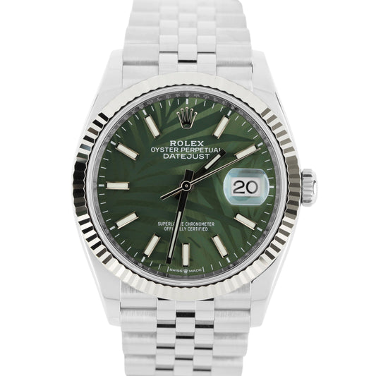 Rolex, Rolex DateJust, DateJust, DateJust 36, Rolex Green Palm Motif, Green Palm Motif, Rolex 126234, 126234