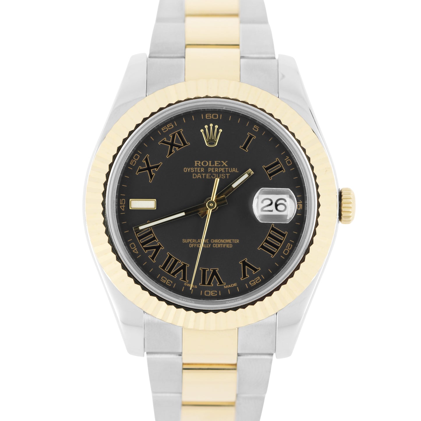 Rolex DateJust II, Rolex 116333, Gold Rolex. Rolex Roman Dial