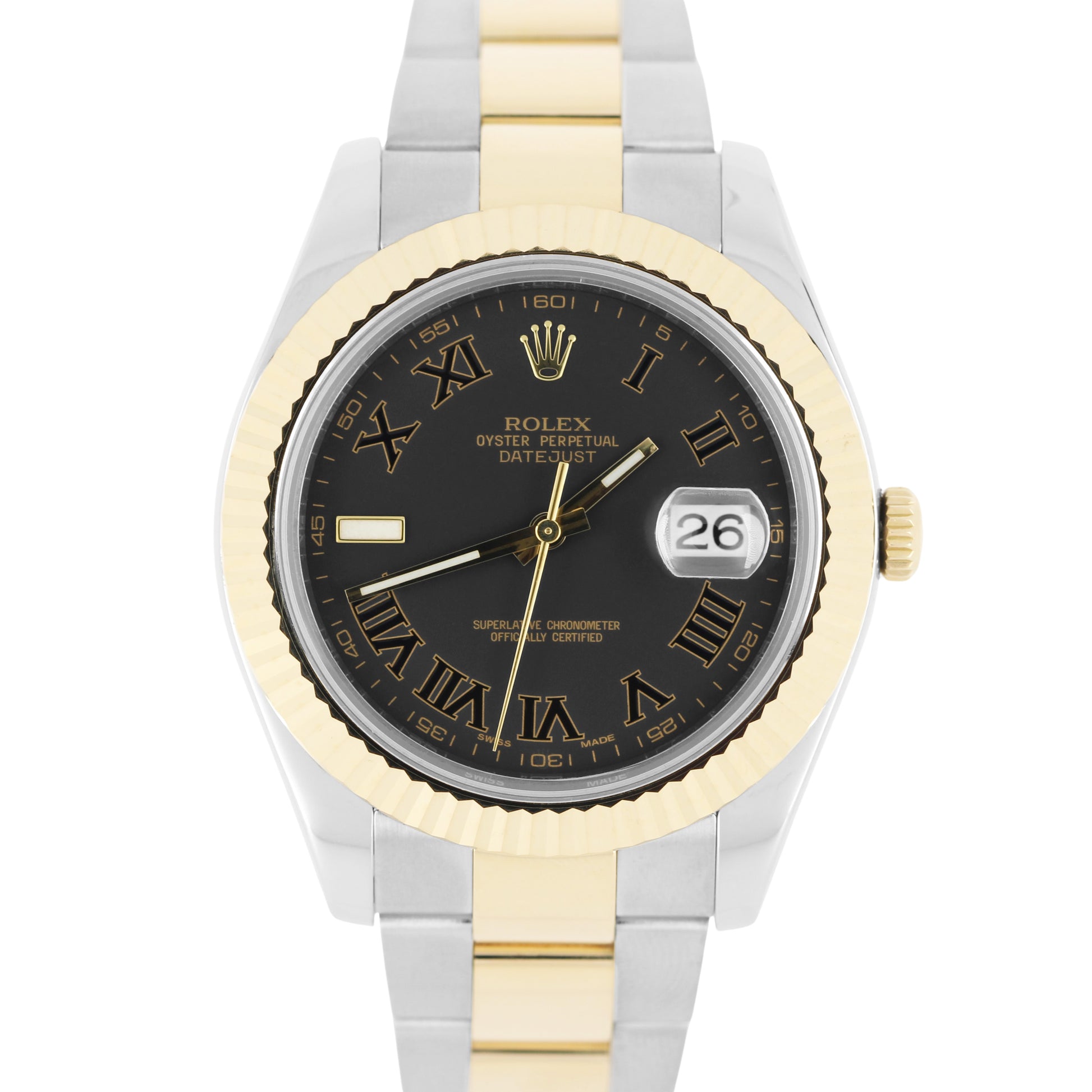 Rolex DateJust II, Rolex 116333, Gold Rolex. Rolex Roman Dial
