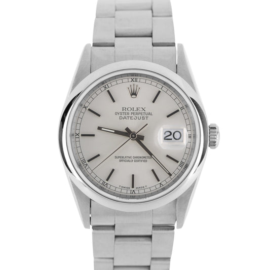 Rolex, Rolex Datejust, Datejust, Rolex Datejust Silver, Rolex 36mm, Datejust 36, Rolex 16200, 16200