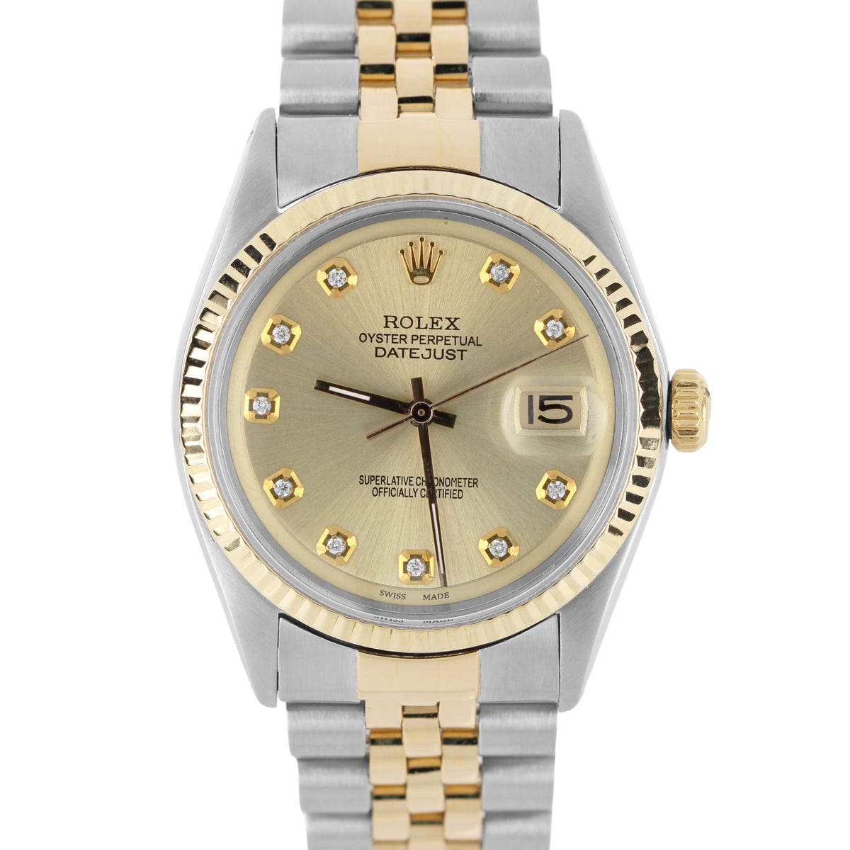 Rolex, Rolex Datejust, Datejust, Rolex 1601, 1601, Vintage Rolex, Vintage, Vintage Datejust, Rolex Two-Tone, Two-Tone, Two Tone, Rolex Champagne Diamond, Champagne Diamond