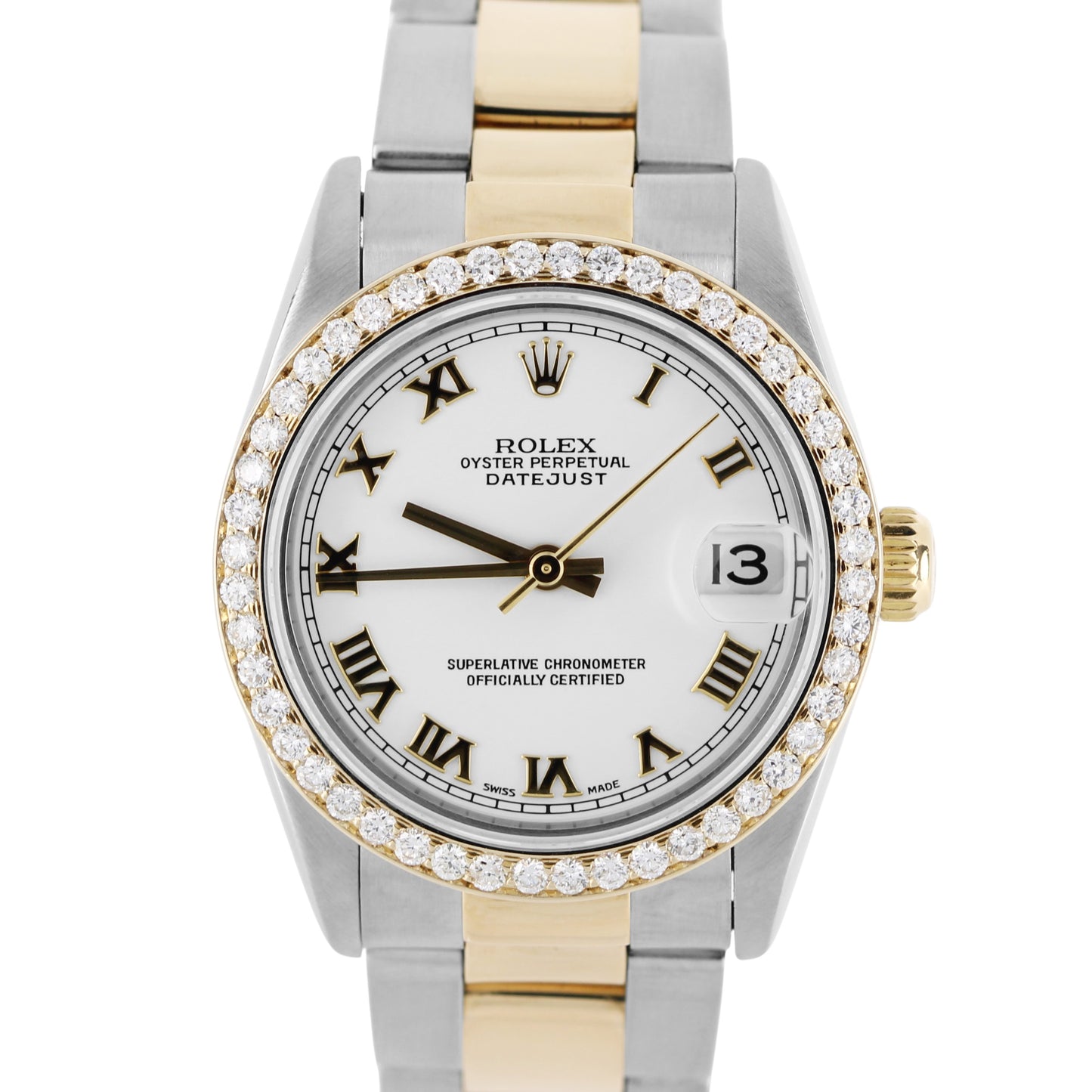 Rolex, Rolex Datejust, Rolex Datejust 31, Rolex Midsize, Rolex Datejust Midsize, Datejust, Datejust 31, Midsize, Datejust Midsize, Rolex Two-Tone, Two-Tone Datejust, Rolex White Roman Numeral, Rolex DIAMOND Bezel, Rolex Diamond, Rolex 78273, 78273