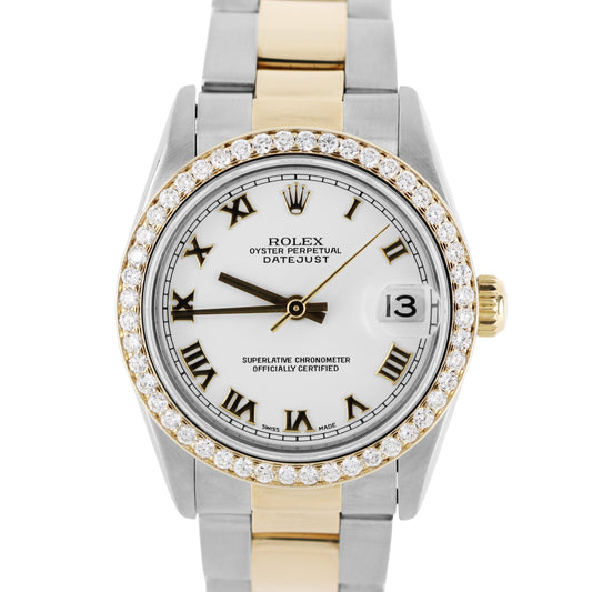 Rolex, Rolex Datejust, Rolex Datejust 31, Rolex Midsize, Rolex Datejust Midsize, Datejust, Datejust 31, Midsize, Datejust Midsize, Rolex Two-Tone, Two-Tone Datejust, Rolex White Roman Numeral, Rolex DIAMOND Bezel, Rolex Diamond, Rolex 78273, 78273