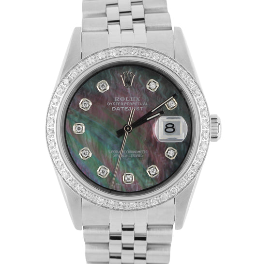 Rolex, Rolex Datejust 36, Rolex 36, Rolex Datejust, Datejust 36, Datejust, Rolex Tahitian Mother of Pearl, Rolex Mother of Pearl, Rolex MOP, Mother of Pearl, MOP, Tahitian, Tahitian Mother of Pearl, Rolex Diamond Dial, Diamond Dial, Dimond, Rolex Diamond, Rolex Diamond Bezel, Diamond Bezel, Rolex 16220, 16220