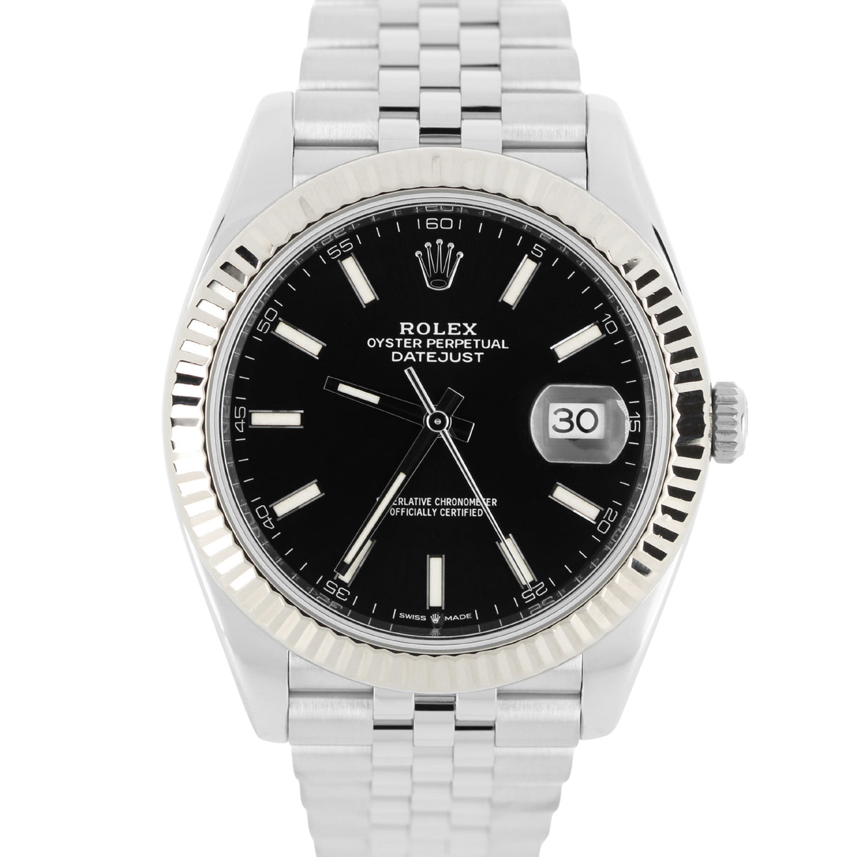 Rolex, Rolex Datejust, Datejust, Rolex Datejust 41, Datejust 41, Rolex 41mm, Rolex Black Datejust, Black Datejust, Rolex 18k Fluted Bezel, Rolex Fluted, Fluted Bezel, 18k Gold Fluted Bezel, Rolex Jubilee, Jubilee, Rolex 126334, 126334